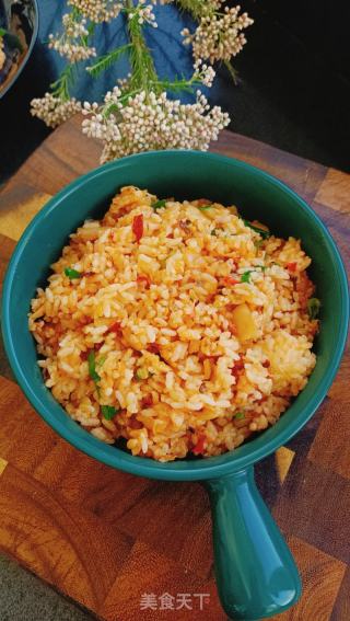 辣白菜鱿鱼炒饭的做法
