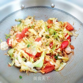番茄炒包菜的做法步骤：6