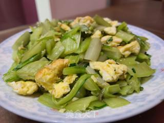 莙荙菜杆炒鸡蛋的做法步骤：5