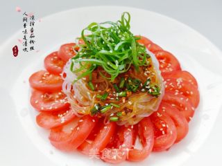凉拌番茄粉丝的做法步骤：7
