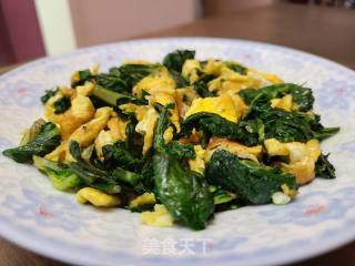 莙荙菜叶炒鸡蛋的做法步骤：5