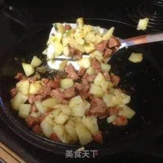 孜然土豆香肠的做法步骤：5