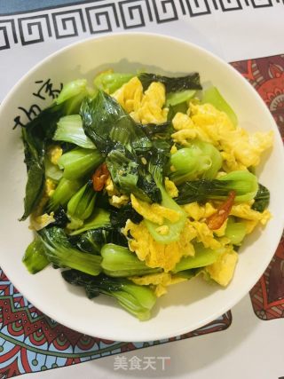 青菜仔炒鸡蛋的做法步骤：7