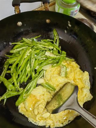 鸡蛋青椒炒嫩南瓜的做法步骤：6