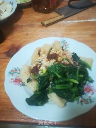 拌菠菜面筋的做法步骤：3