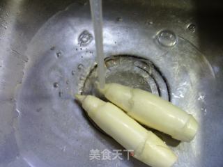 咸菜茭白炒毛豆的做法步骤：3