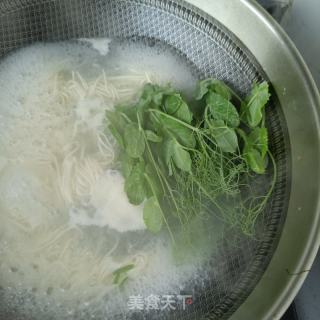 豌豆尖鸡汤面的做法步骤：4