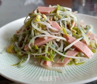 午餐肉拌绿豆芽