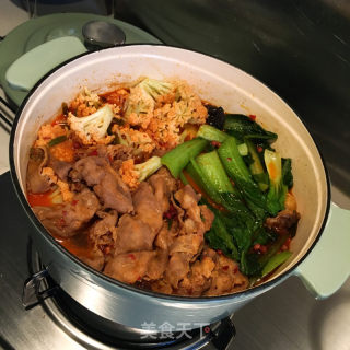 牛肉卷香辣时蔬锅的做法步骤：13