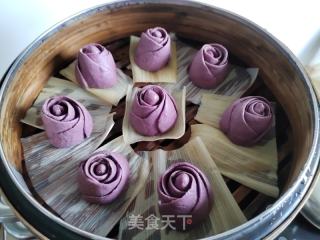 桑葚馒头&玫瑰花的做法步骤：17