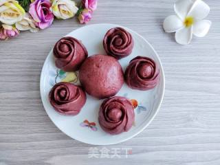 桑葚馒头&玫瑰花的做法步骤：19