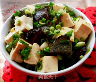 松花小葱拌豆腐的做法步骤：6