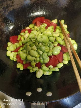 蚕豆米炒西红柿鸡蛋的做法步骤：6
