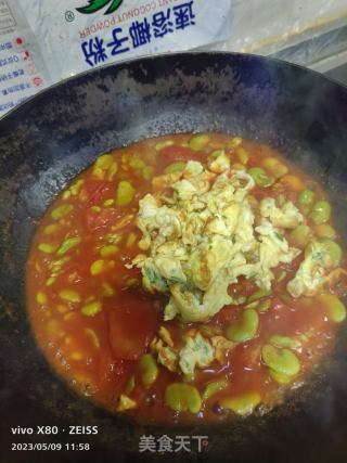 蚕豆米炒西红柿鸡蛋的做法步骤：7