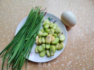 韭菜蚕豆炒蛋的做法步骤：1