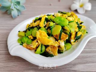 韭菜蚕豆炒蛋的做法步骤：8