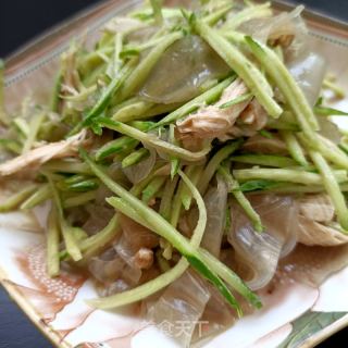 黄瓜粉皮拌鸡胸肉的做法步骤：13