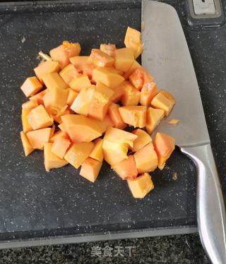 木瓜蓝莓牛奶的做法步骤：3