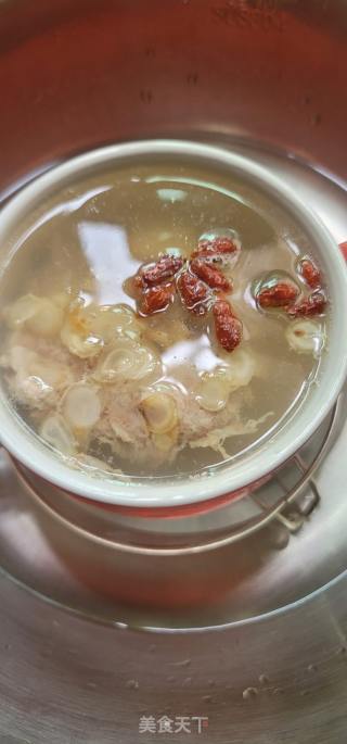 蒸花旗参瘦肉汤的做法步骤：8