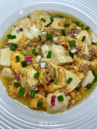 肉沫抱蛋豆腐的做法步骤：17