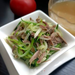 鸽胸肉拌青茭瓜的做法步骤：12