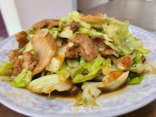 包菜炒五花肉的做法步骤：6