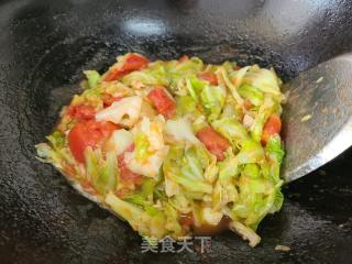 包菜炒西红柿的做法步骤：5