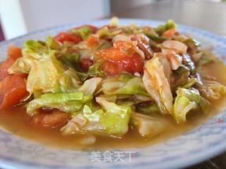 包菜炒西红柿的做法步骤：7