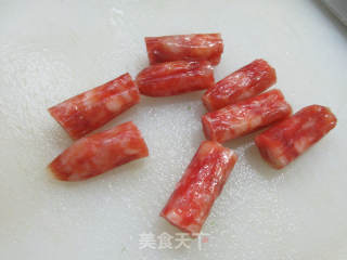 虾味球香肠菜芯煮粉丝的做法步骤：3