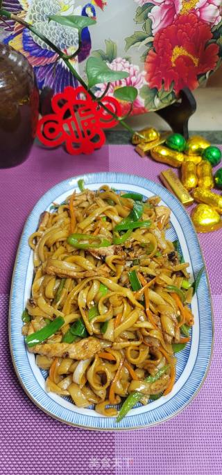 肉丝辣椒炒河粉的做法步骤：10