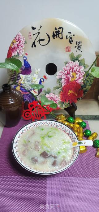 猪红瘦肉生菜粥的做法步骤：11
