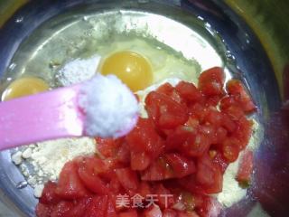 鸡蛋番茄玉米面饼的做法步骤：7