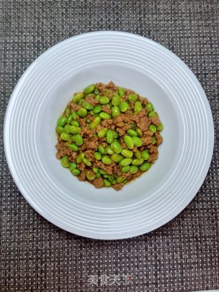 肉沫烧毛豆的做法步骤：2
