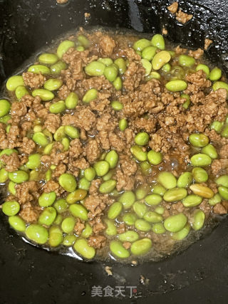 肉沫烧毛豆的做法步骤：9