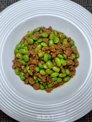 肉沫烧毛豆的做法步骤：11