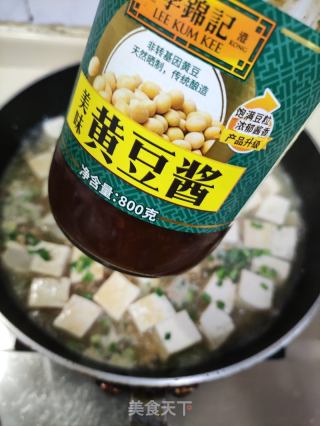 肉末鸡蛋韭菜炒老豆腐的做法步骤：6