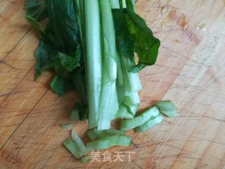 肉沫香茹炒毛白莱的做法步骤：5