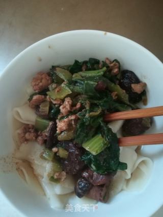 肉沫香茹炒毛白莱的做法步骤：14