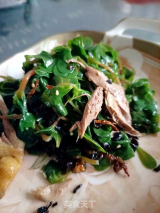 香覃鸽肉拌马齿苋的做法步骤：10