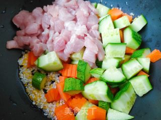 杂粮蔬菜瘦肉粥的做法步骤：5
