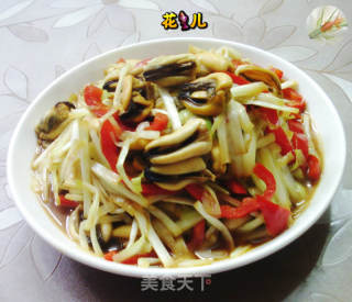 红椒淡菜炒韭黄的做法