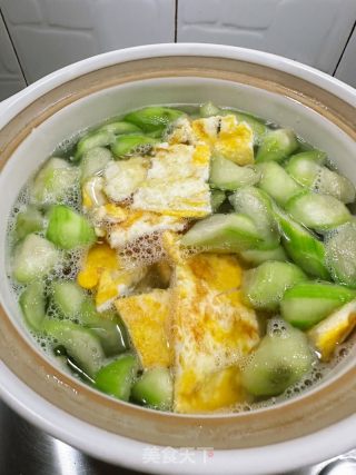 丝瓜豆腐皮鸡蛋汤的做法步骤：5