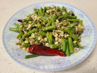 豇豆炒绿豆芽的做法步骤：7