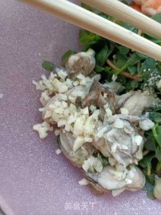 蛎肉拌马齿苋的做法步骤：10
