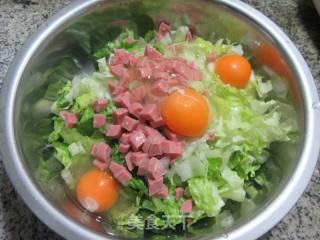 烤香肠鸡蛋炒生菜的做法步骤：4