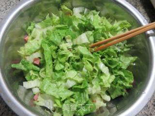 烤香肠鸡蛋炒生菜的做法步骤：6