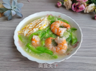 虾仁煎蛋丝瓜汤的做法步骤：6
