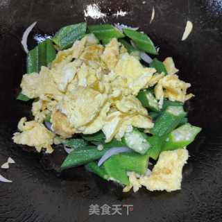 秋葵炒鸡蛋的做法步骤：12