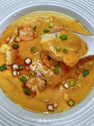 虾仁豆腐蒸蛋的做法步骤：14