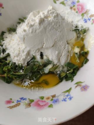 马齿菜（马齿苋）鸡蛋饼的做法步骤：5